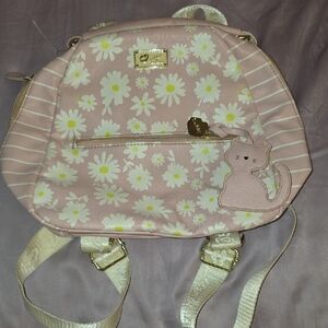 Betsey Johnson Pink Floral Cat Backpack